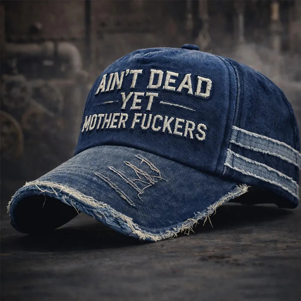 Unisex Washed Vintage Design Commemorative Hat Distressed Adjustable Letter Sun Hat Fashionable Casual Versatile Baseball Cap Qme Royal Blue One Size