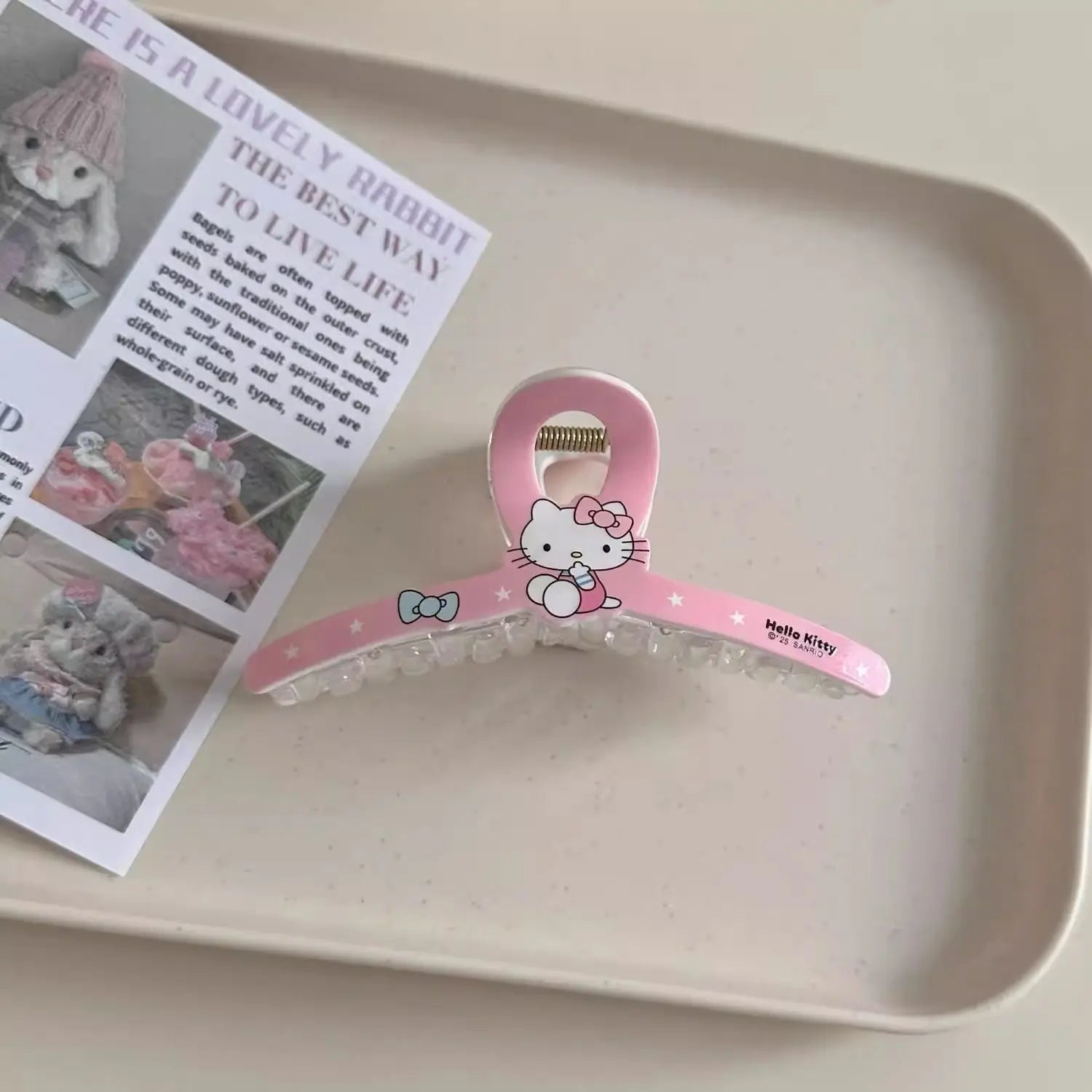 Hello Kitty Large Clamp Cartoon Hair Accessories Cute Hair Clips for Students Versatile Hair Clips and Headpieces Qme 5
