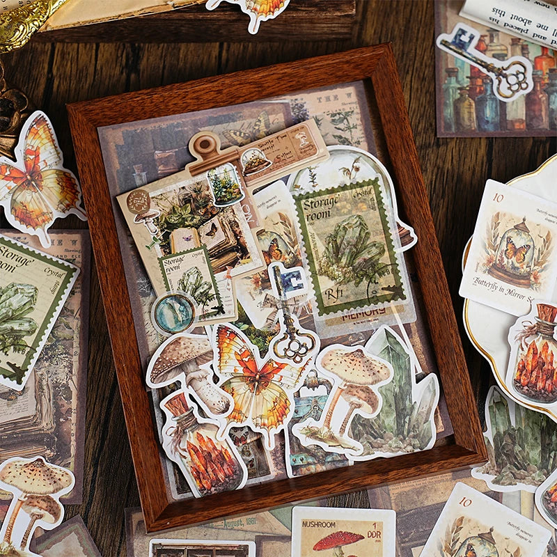 Retro Floral Animal & Figure Sticker Pack, Decor Stickers for Phone Case, Water Cup, Storage Box, Luggage & Photo Frame Qme