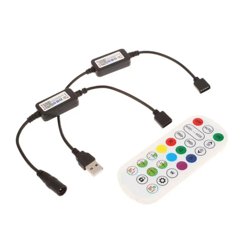 RGB Colorful LED Light Strip Connector APP Control DC USB 5V-24V Qme