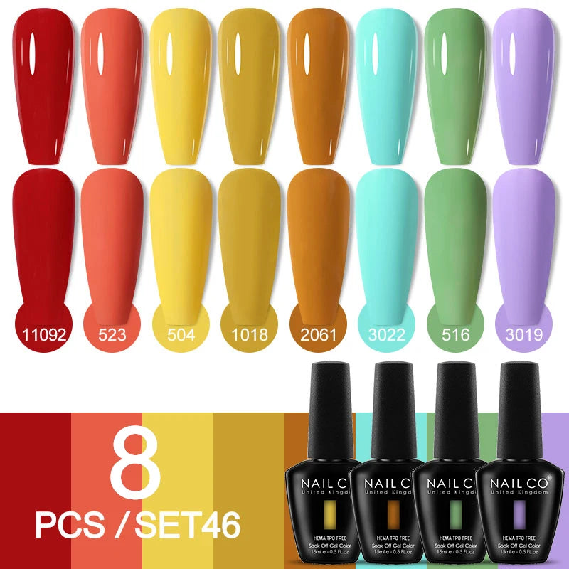 NAILCO Sparkly Rose Red Purple Gel Nail Polish Art Vernis Nails