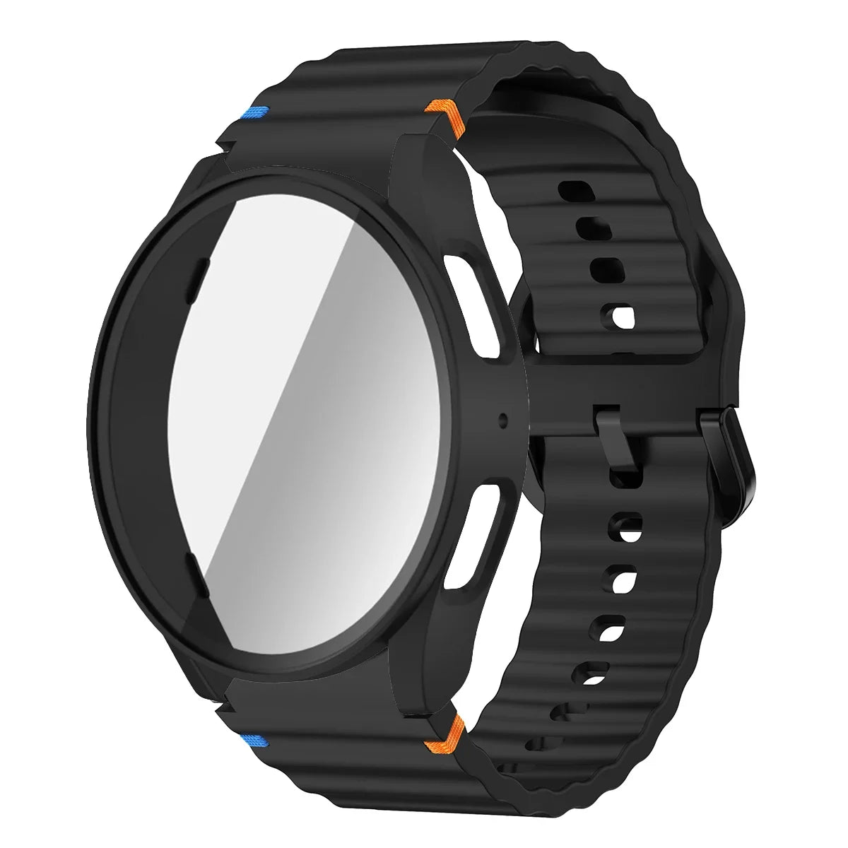 Silicone Strap for Samsung Watch 7 6 5 4 40mm 44mm 5Pro 45mm Band With Case Screen Protector Bumper cover for Wrist Accessories Qme