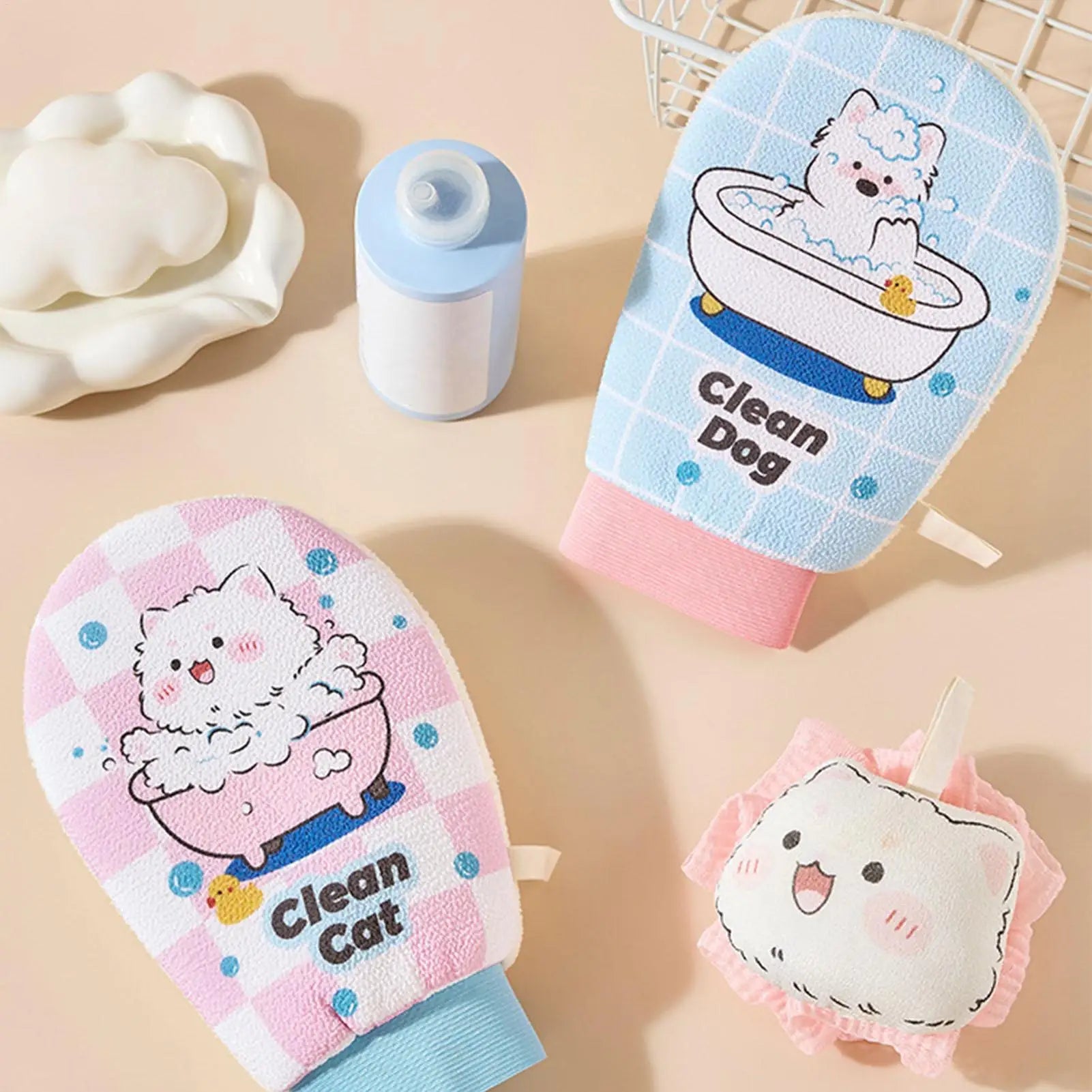 Shower Mitt Soft Arm Scrubber Ball Body Scrub Towel For Women Daily Spa Home Bathroom Back Legs Hand Arm Cleaning Qme