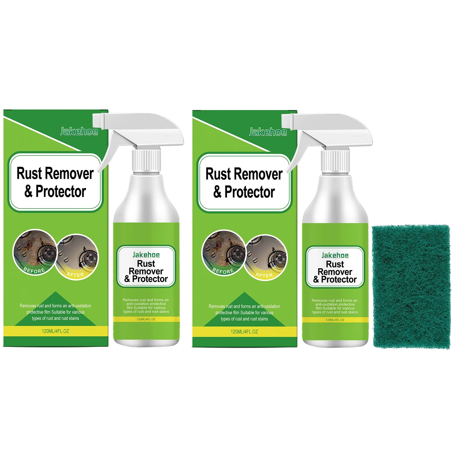 Metal Rust Remover Anti-Oxidation Dissolving Rust Stains Fast Acting Long-Lasting Protective Film Household Rust Removing Spray Qme 2 x 120ml Boxed