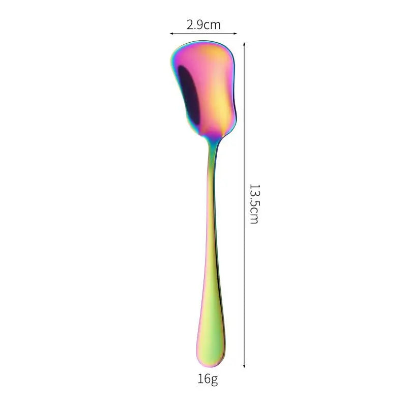Dessert Spoon Stainless Steel Stirring Spoons Gourd Spoon Cake Salad Spoon Luxury Tableware Gift Small Spoon Qme Multicolor