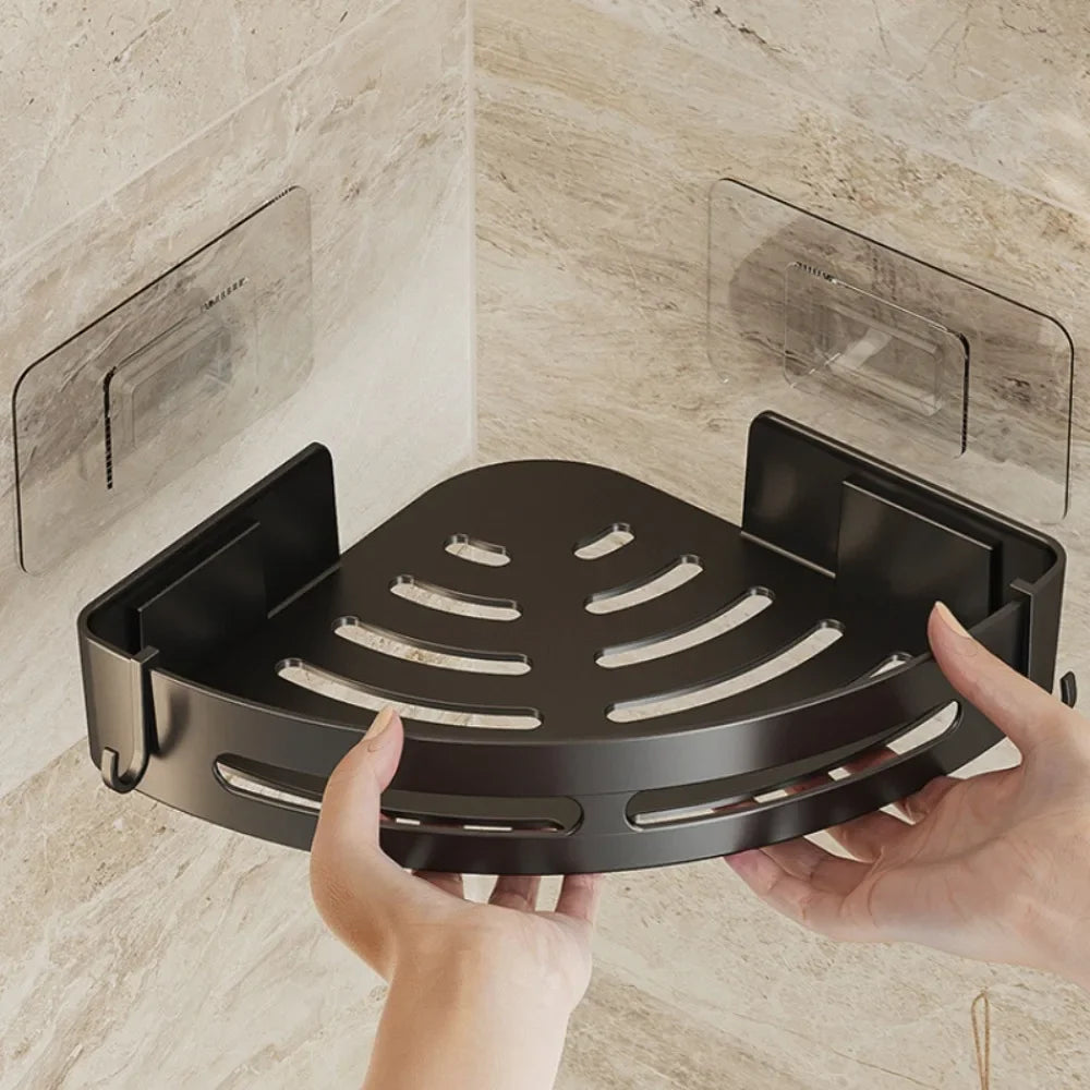 1 2 No Drill Required Bathroom Storage Shelf Holder Shower Caddy Qme