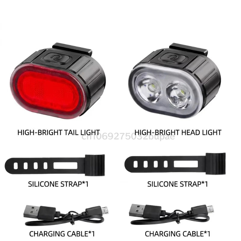 Cycling Bicycle Front Rear Light /Set Bike Defense Flashlight Stick MTB Waterproof Taillight LED Lantern Bicycle Accessories Qme