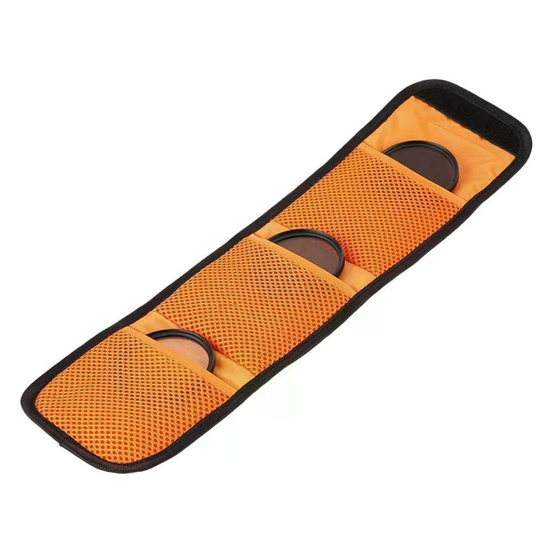 3 Pockets Lens Filter Bag Camera Pouch ND UV CPL Holder Wallet Case Qme