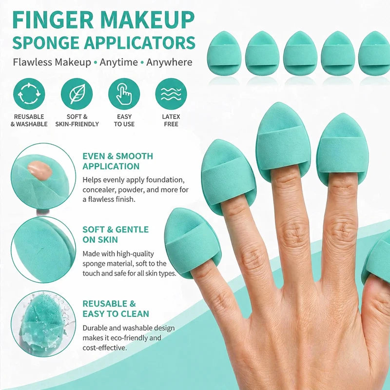 20-pack Green Reusable Mini Cushion Puffs Suitable BB Cream Wet Dry Qme