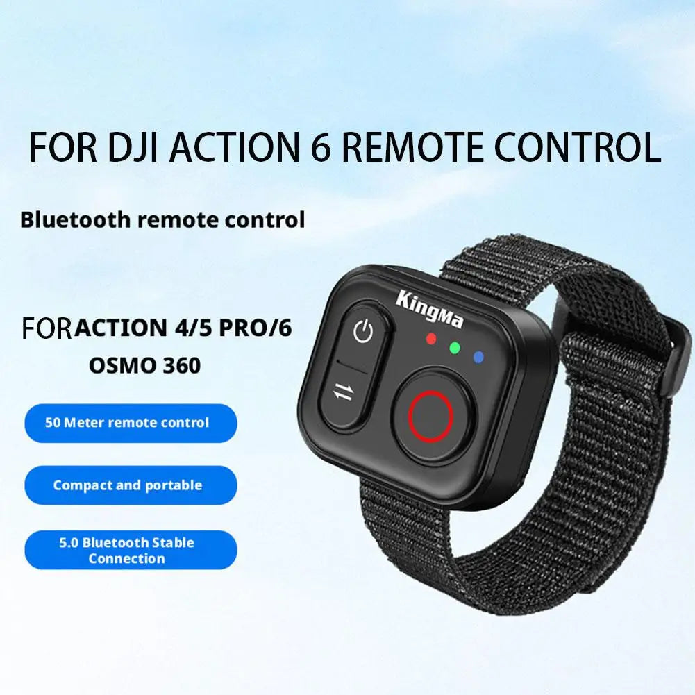 For DJI ACTION 6/ ACTION 5 PRO/ACTION 4/OSMO 360 5.0 Bluetooth Wireless Remote Control Selfie Remote Controller With Wrist Strap Qme