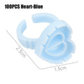 50 Wholesale Disposable Eyelash Glue Fan Cup Rings Holder Container Qme 100P Heart-Blue China Mainland