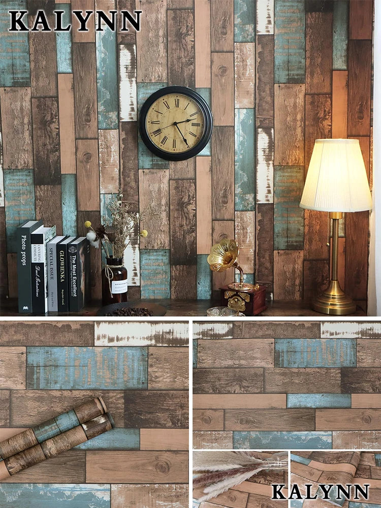 Wood Grating Wallpaper Self-adhesive Removable Peel Stick Wall Paper Qme 6006 5mx45cm(196.8x7.8in)