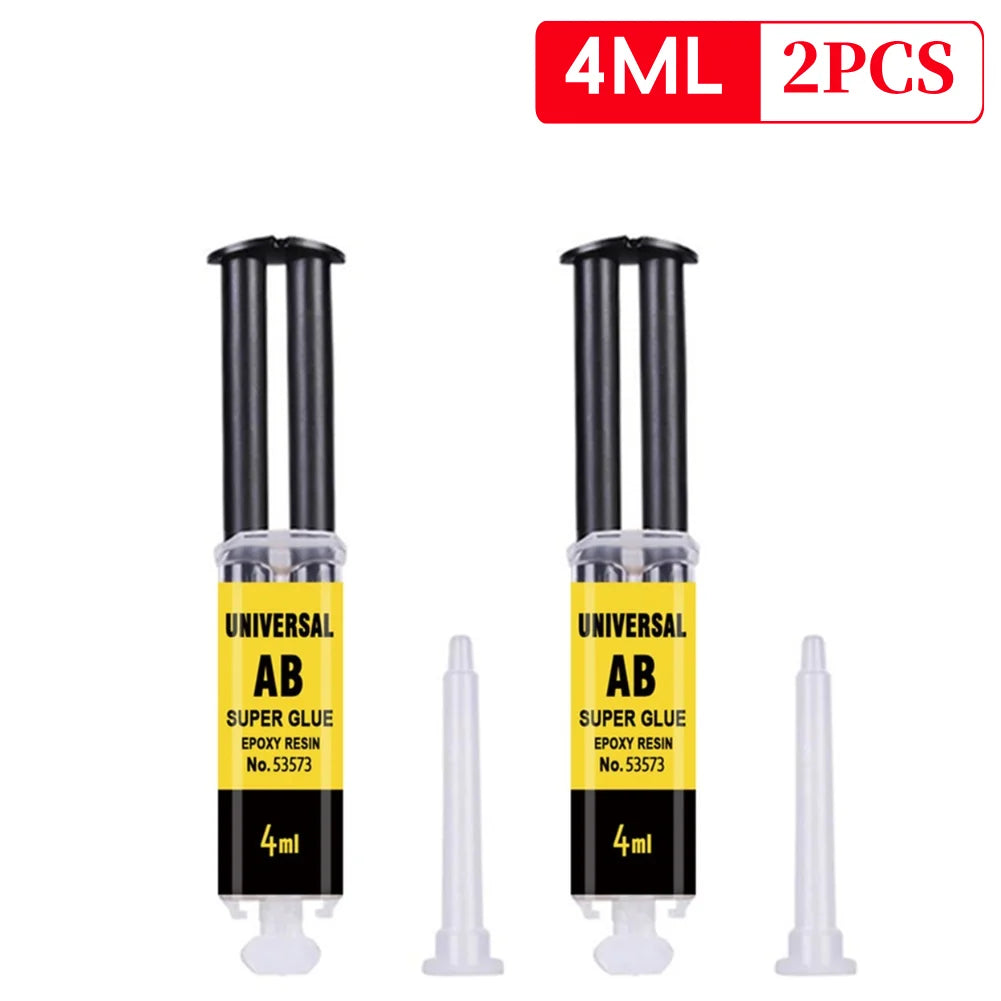 4/25ml Epoxy Resin AB Glue Waterproof Instant Fast Adhesive Repair Strong Super Liquid Glue for Wood Plastic Metal Glue Welding Qme 4ml 2PCS