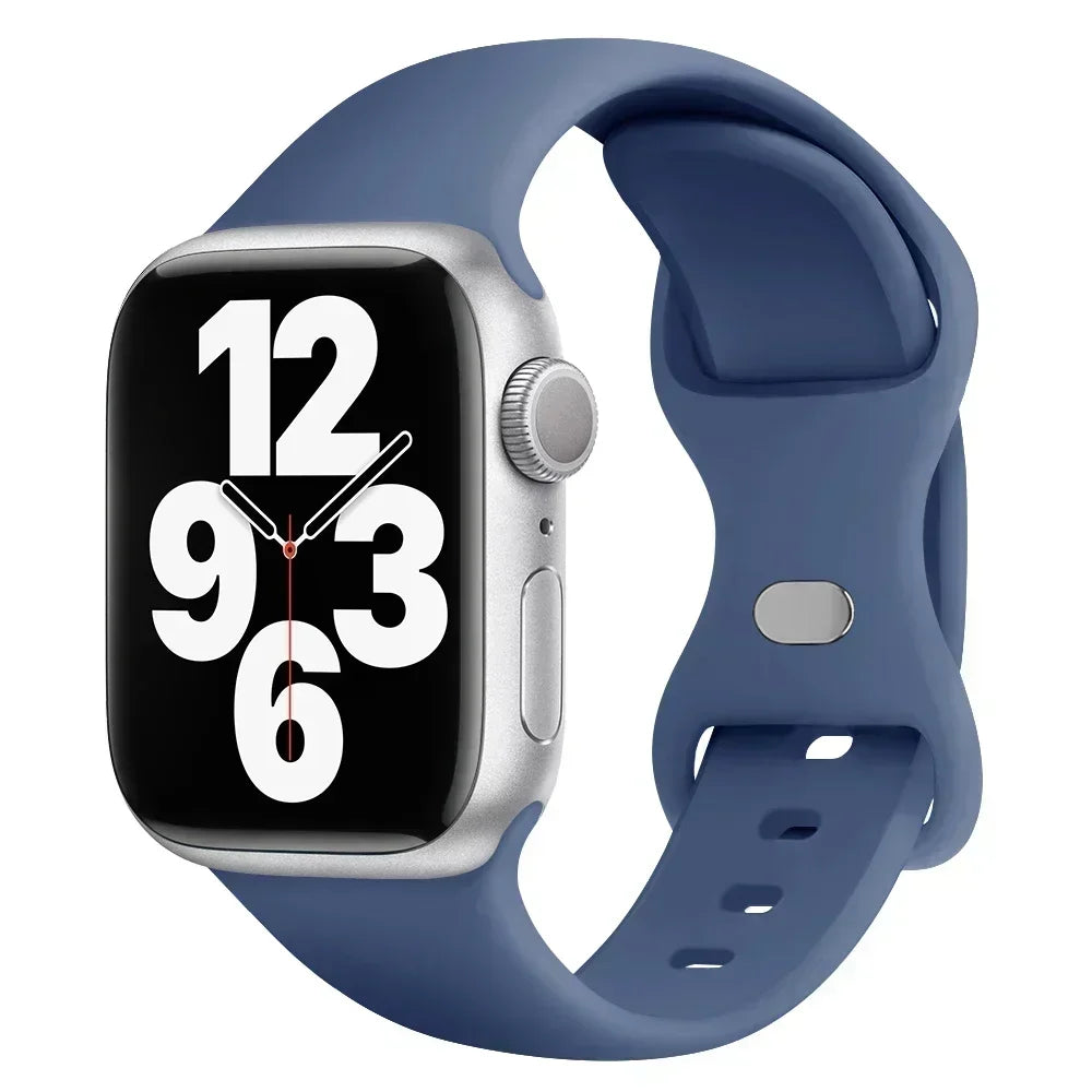 Silicone Band for Apple Watch 10 9 8 7 6 5 4 3 SE Strap for IWatch Ultra 2 49mm 45mm 41mm 40mm 44mm 38mm 42mm 46mm Qme Army Blue 42 44 45 49 S10-46mS
