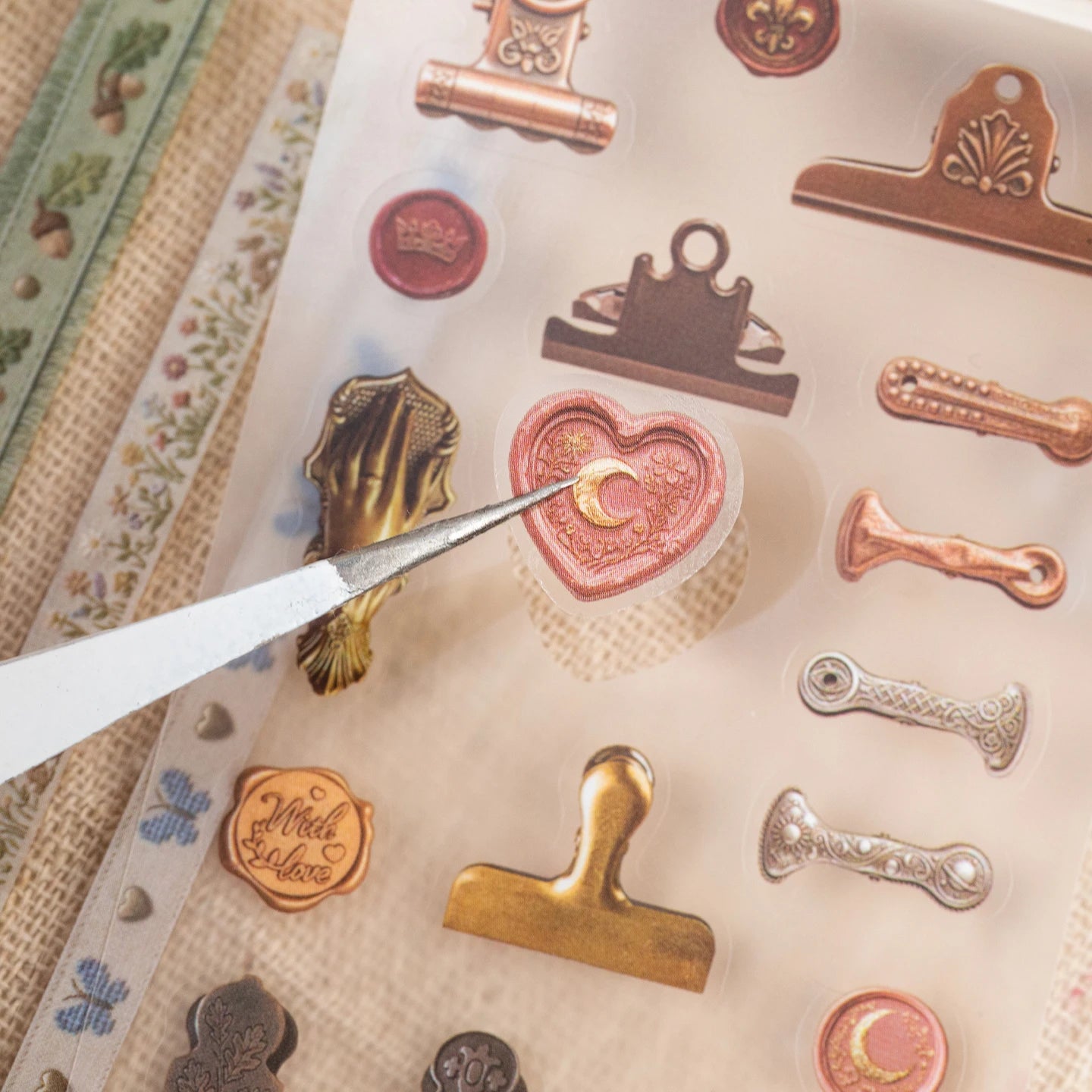 Vintage Border Decorative Sticker Book, Ideal for Journal Collage & Gift Wrapping Decoration, Great Present Choice Qme
