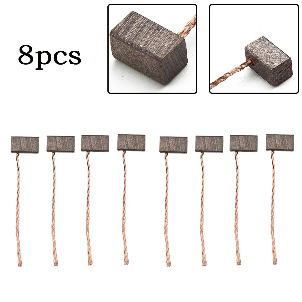 8Pcs Set Carbon Brushes 6*6*10mm Replacement Parts For Blower Motor Fan Motor Windshield Wiper Motor Power Tools Qme Default Title