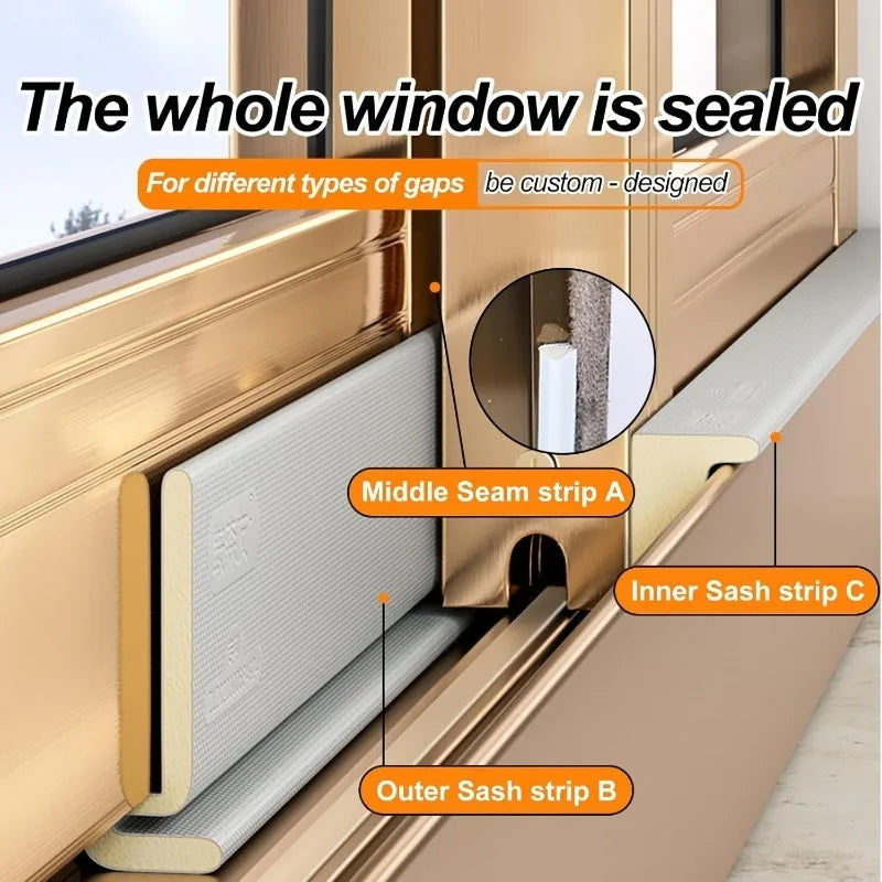 Self-adhesive Window Seal Strip Windproof Soundproof Draft Proof Qme