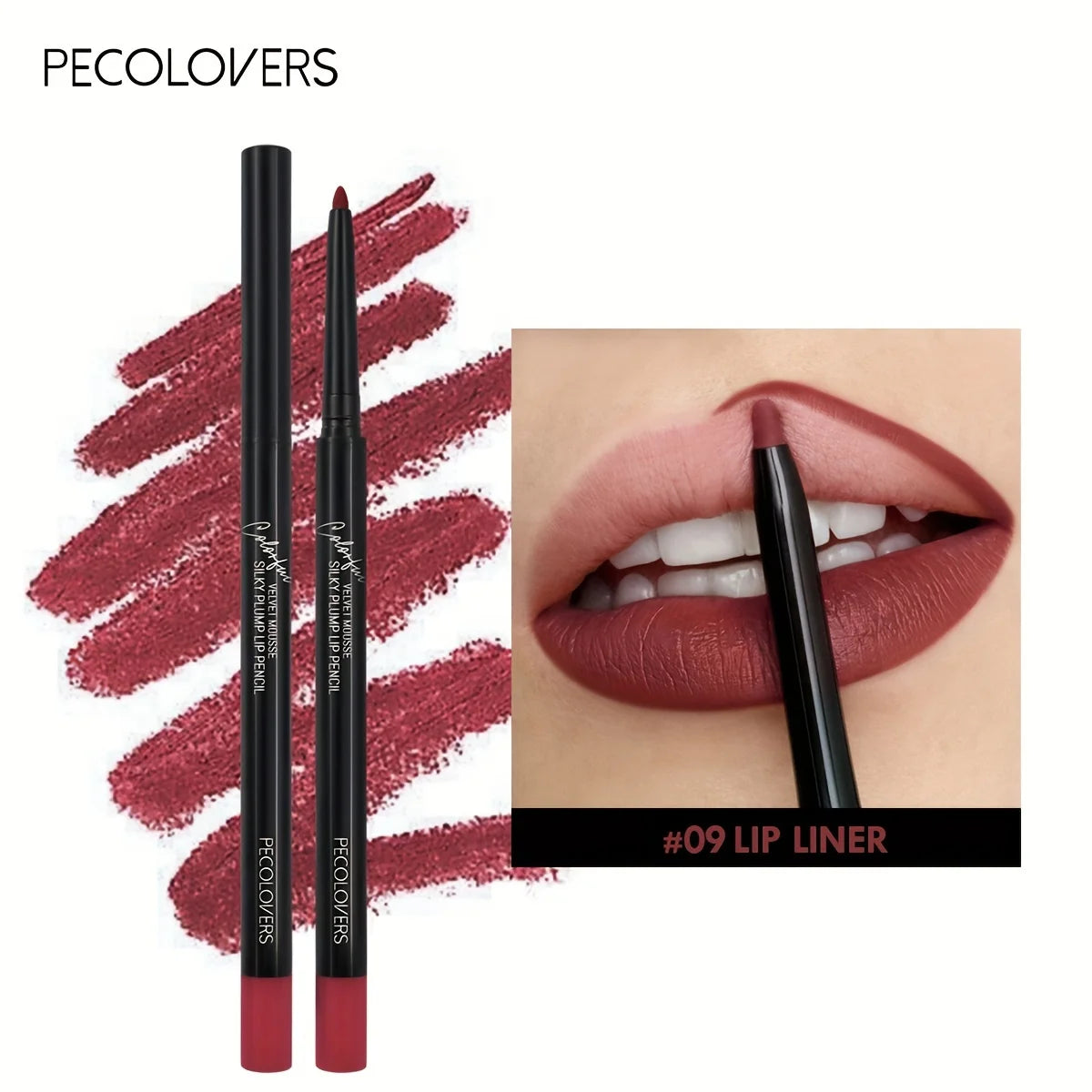 Nude Brown Lip Liner Pencil Lipstick Matte Smooth Waterproof Lipliner Qme 09