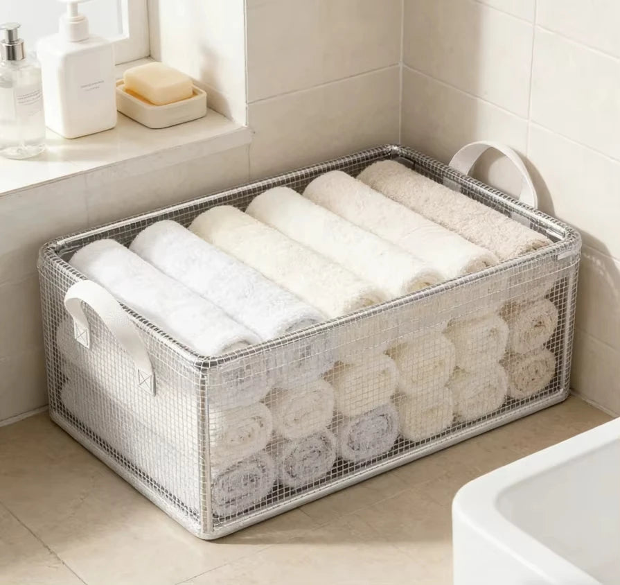 1 Pc Transparent PVC Solid Steel Frame Storage Box,waterproof,underwear Storage Basket,suitable for Home and Dormitory Use Qme