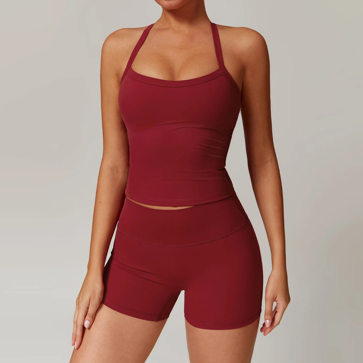 A 2PCS Yoga Suit Sports Set Gym Set Women Tracksuit Running Workout Clothes Long Sleeve Sports Bra Athletic Wear Yoga Clothing Qme
