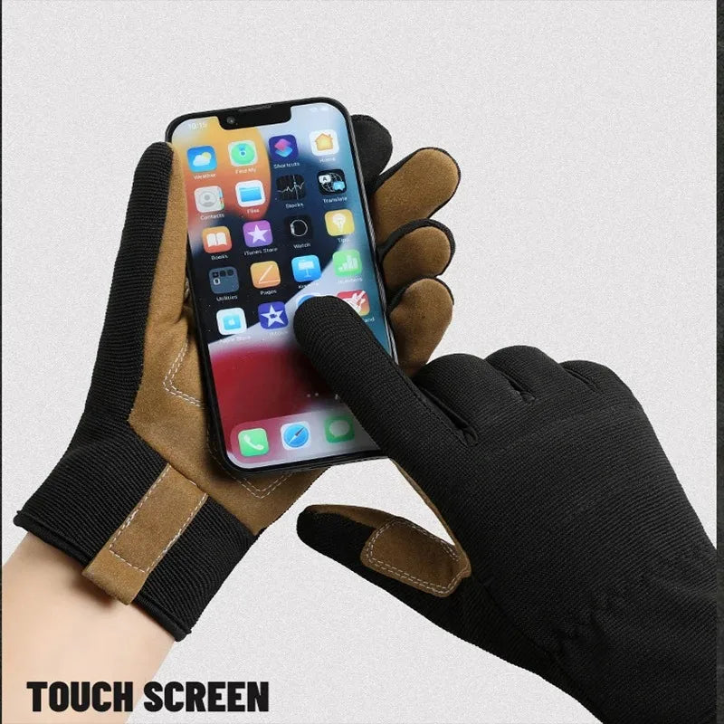 1pairs Garden Work Gloves Anti-Stab Anti-Wear Ultra Fiber Outdoor Gardening Cycling Touch Screen Mechanic Protective Gloves Qme