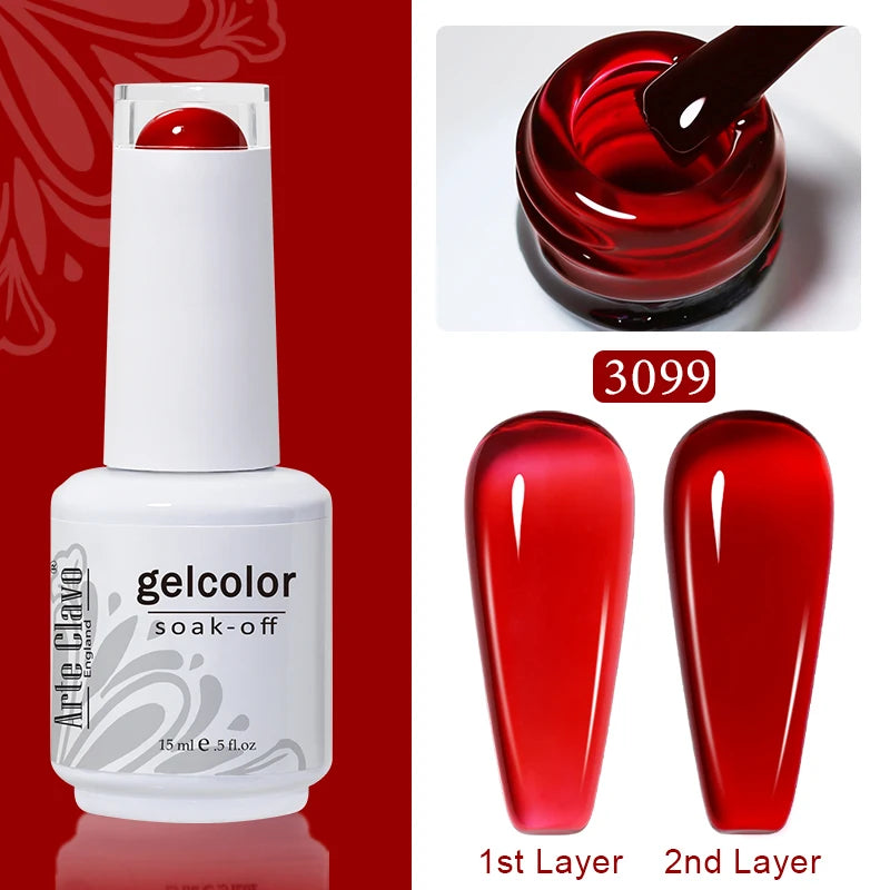 Arte Clavo Solid Gel Nail Polish Rainbow Summer Varnish Soak Off