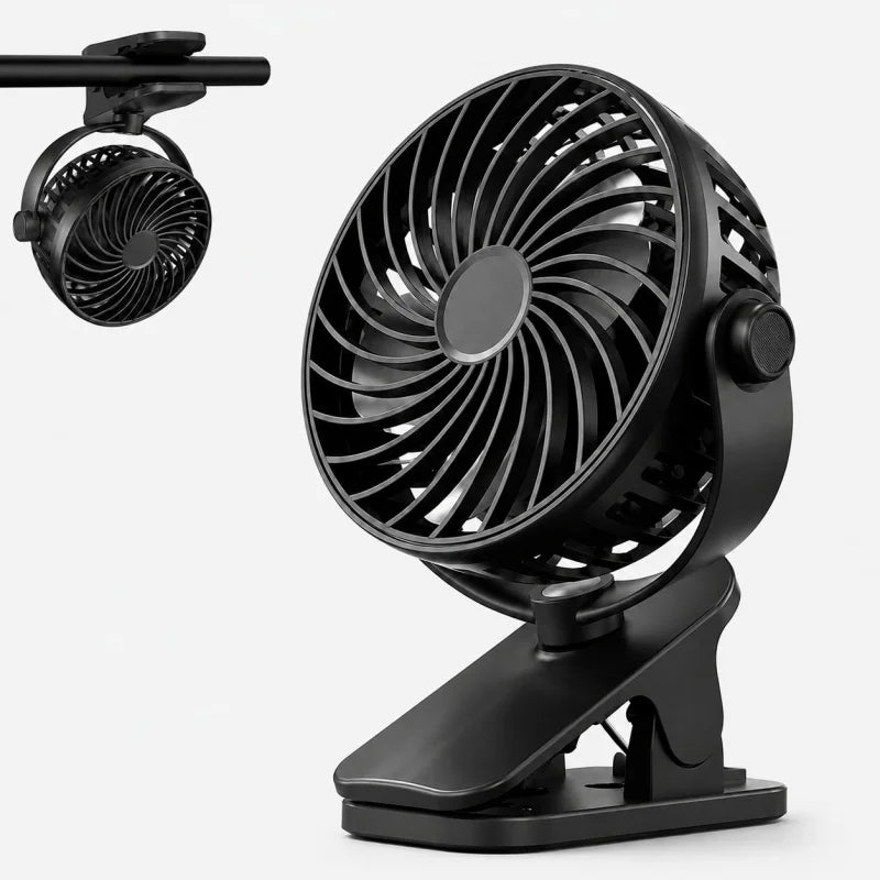 USB Rechargeable Clip Fan Mini Portable Stroller Fan for Baby Crib Office Dorm Outdoor Trip Desktop Cooling Qme