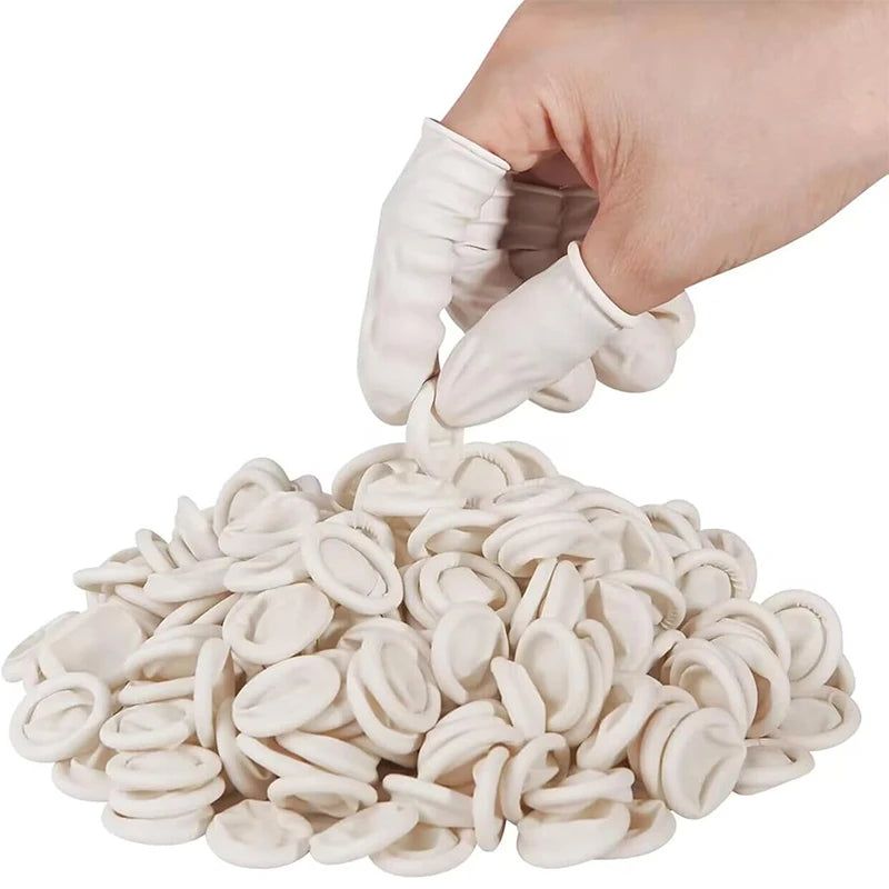 Disposable Latex Finger Cots Medium Anti Static Rubber Fingertip Protective Finger Cots for Epoxy Resin Handmade Jewelry DIY Qme