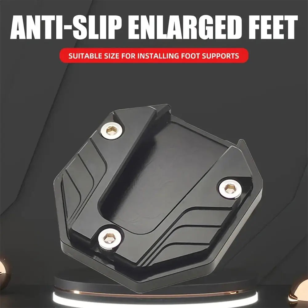 Aluminum Alloy Motorcycle Bike Kickstand Extender Foot Side Stand Extension Foot Pad Support Plate Motorbike Accessories Qme