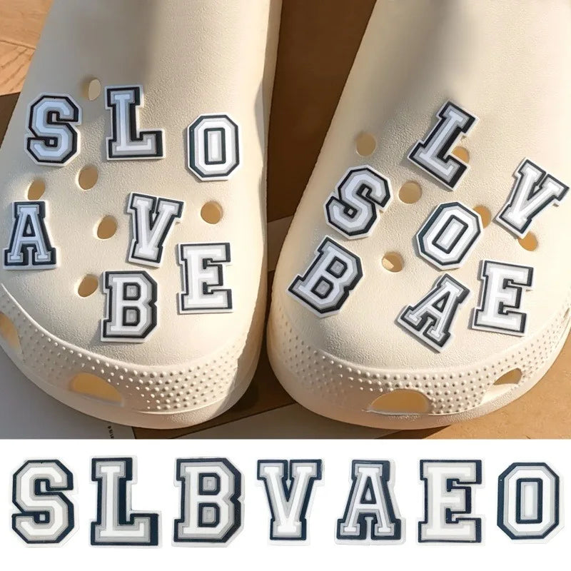 2026 NEW 1 Pcs Letter Shoe Charms for Clog Sandals Shoe Decoration Alphabet Characters DIY Shoes Pins for Boy Girl Men Women Qme