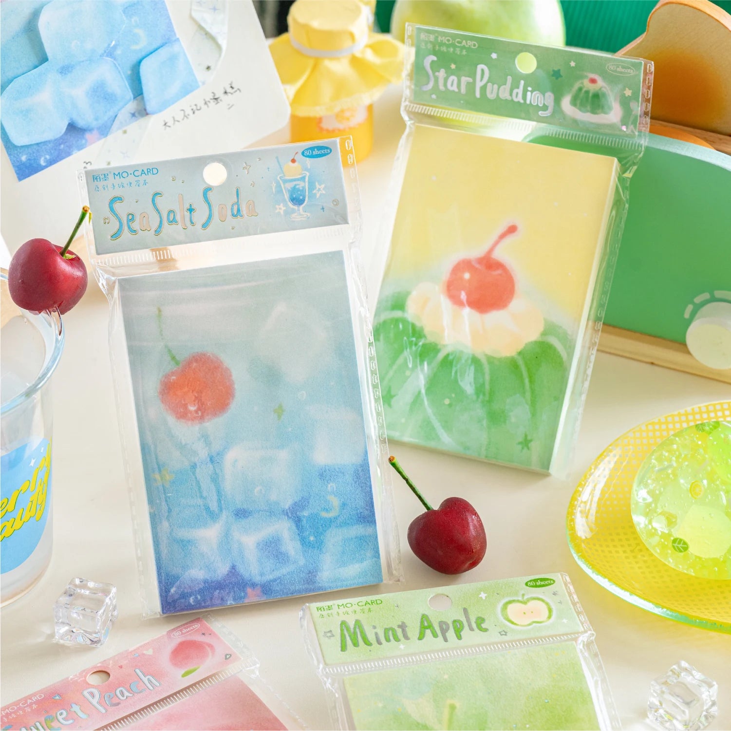80pcs Fruit Non-sticky Notes Lined Memo Pads Check to Do List Shopping Daily Weekly Planner Notepad Korean Stationery Agenda Qme