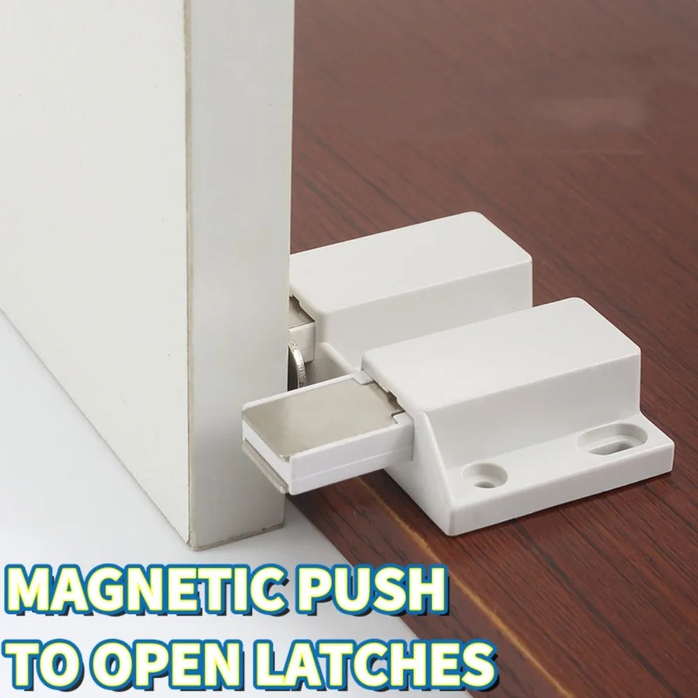 Magnetic Push To Open Latches Pressing Door Panel Drawer Clothes Cabinet Doors Bouncer Handle Free Strong Magnetic Door Closer Qme