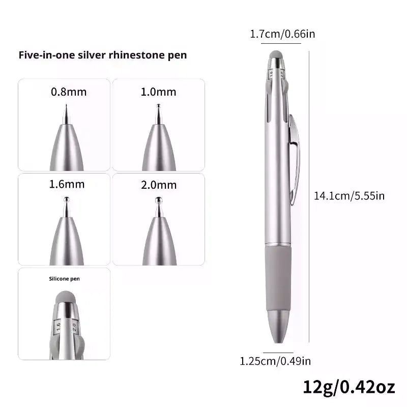 4in1 Nail Dotting Pen Art Tools Ballpoint Design Tip Dot Paint Qme