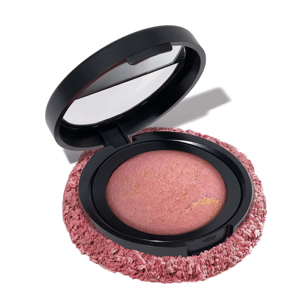 Korean Single Color Shimmer Pearl Blush Powder Natural Face Sculpting Valentine's Day Gift Set Makeup Baking Glow for Women Qme Rose