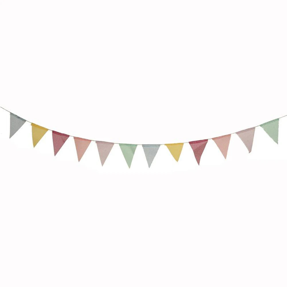 12 Flags Colorful Birthday Bunting Banner Wedding Birthday Party Decor Wall Hanging Banners Outdoor Garden Waterproof Bunting Qme Default Title