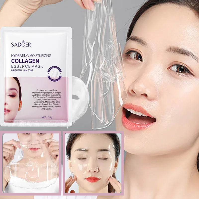 Deep Collagen Faded Wrinkle Facial Mask Reduce Fine Lines Firm Skin Moisturizing Brightening Smooth Skin Care Korean Cosmetics Qme