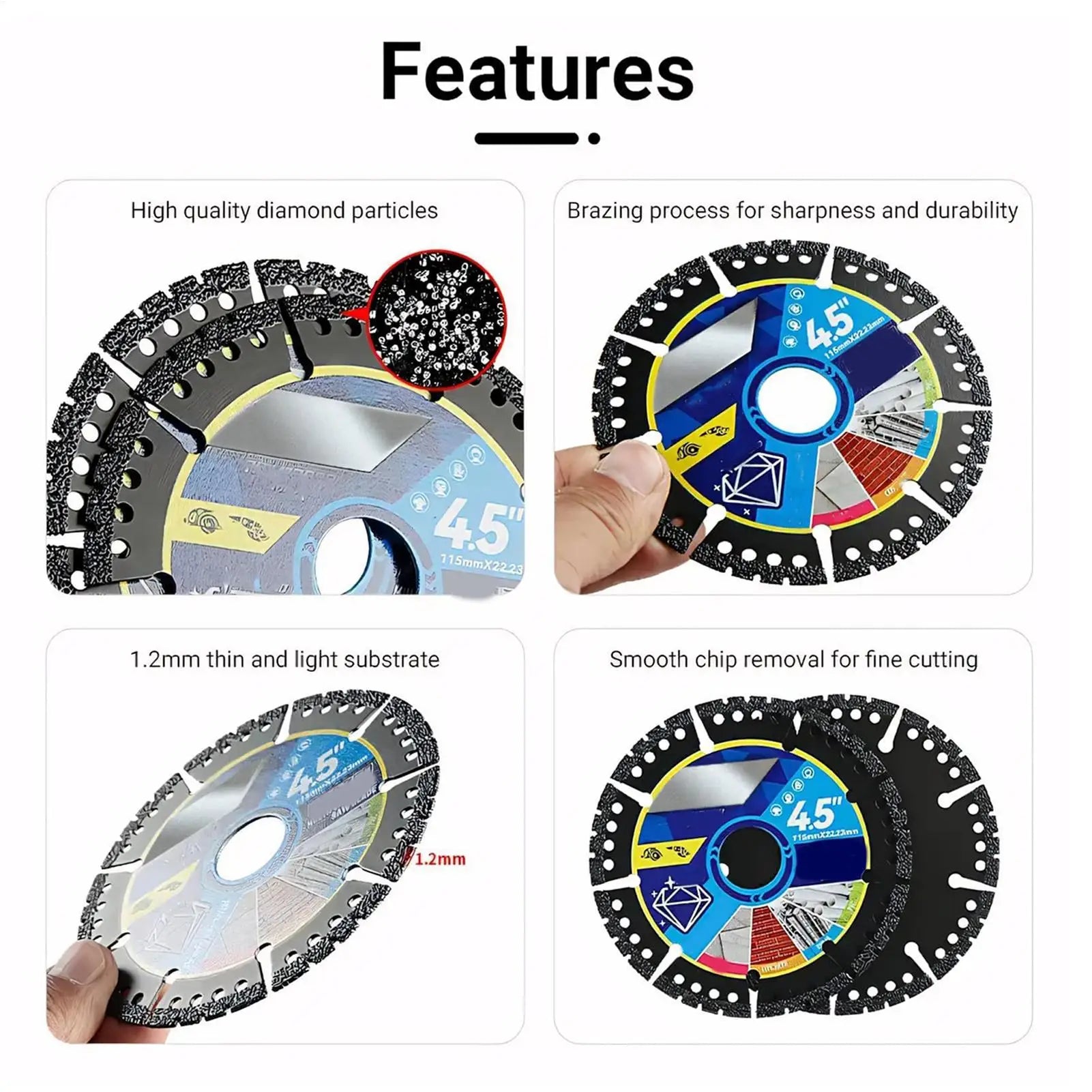 2026 Saw Cutting Wheel 4.5-Inch Angle Grinder Attachment Heavy Duty Saw Grinder Tools for Tiles Marbles Concrete Steel PVC Pipes Qme