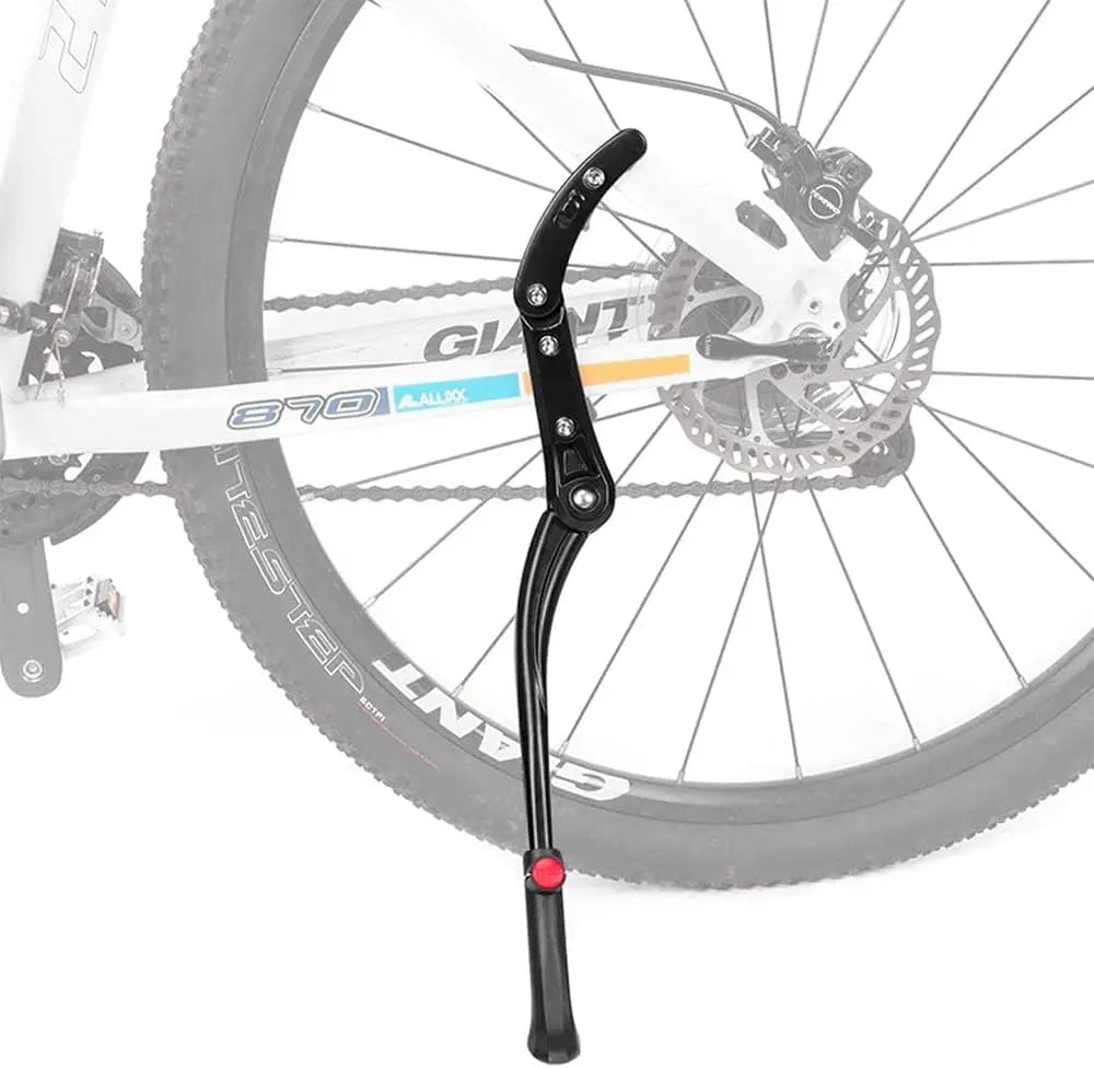 Adjustable Bicycle Kickstand, Aluminium Alloy, Universal Rear Bike Kickstand for 24 inch to 29 inch Mountain Bike and Road Bike Qme black