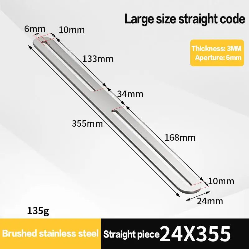 Stainless Steel Straight Angle Bracket Black Silver Thickened 180 Qme A14