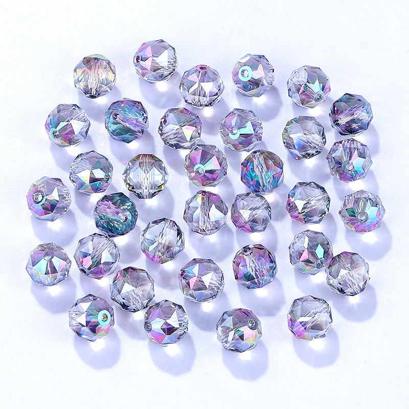8mm/10mm Transparent Austria Crystal Glass Beads Roundle Spacer Loose Bead for DIY Bracelet Necklace Jewelry Making Accessories Qme 3 10mm-50pcs