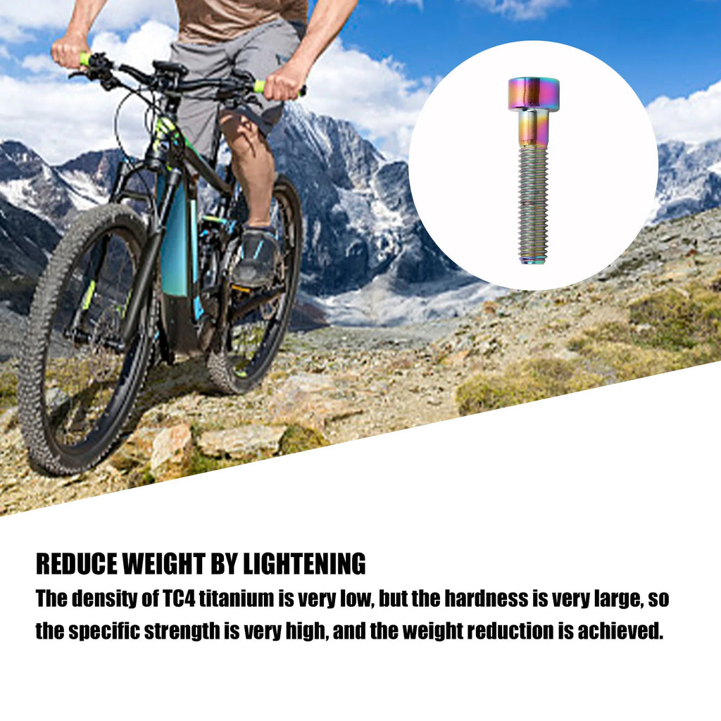 RISK Headset Stem Top Fixing Bolt M6x30mm Column Head Bike Stem Bolt Screw Titanium Alloy for Bike Repair Stem Top Bolt Qme