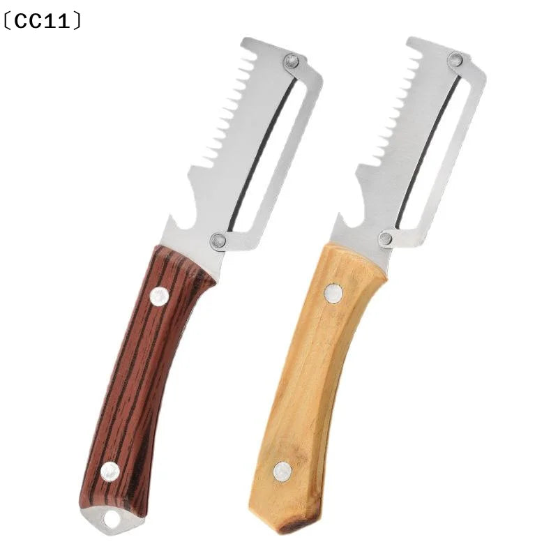 3-in-1 Serrated Peeling Knife Premium Vegetable Peeler Scallion Qme