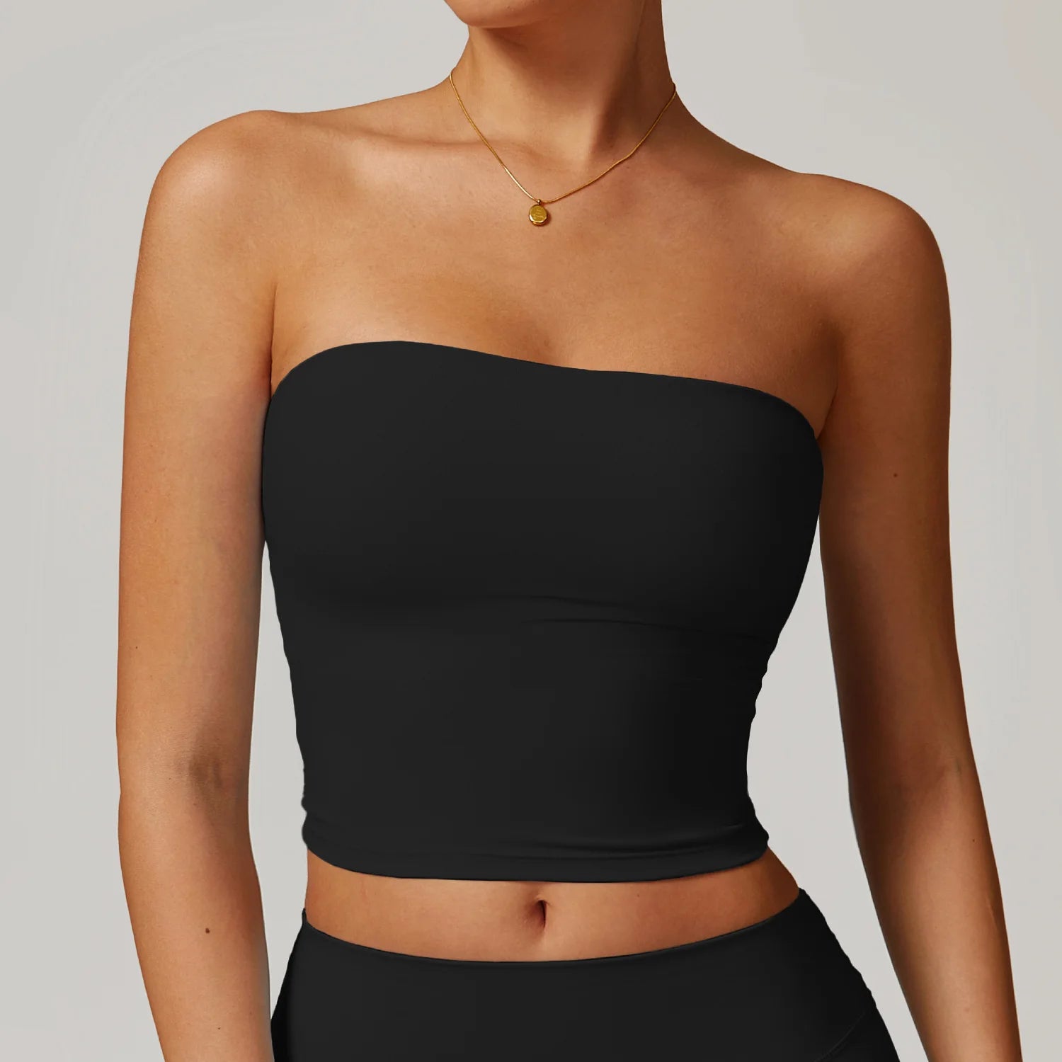 A Strapless Yoga Vest for Women Sexy Beautiful Back Sports Bra for Women's Underwear Gym Shock-absorbing Quick Drying Fit Top Qme Advanced Black XL
