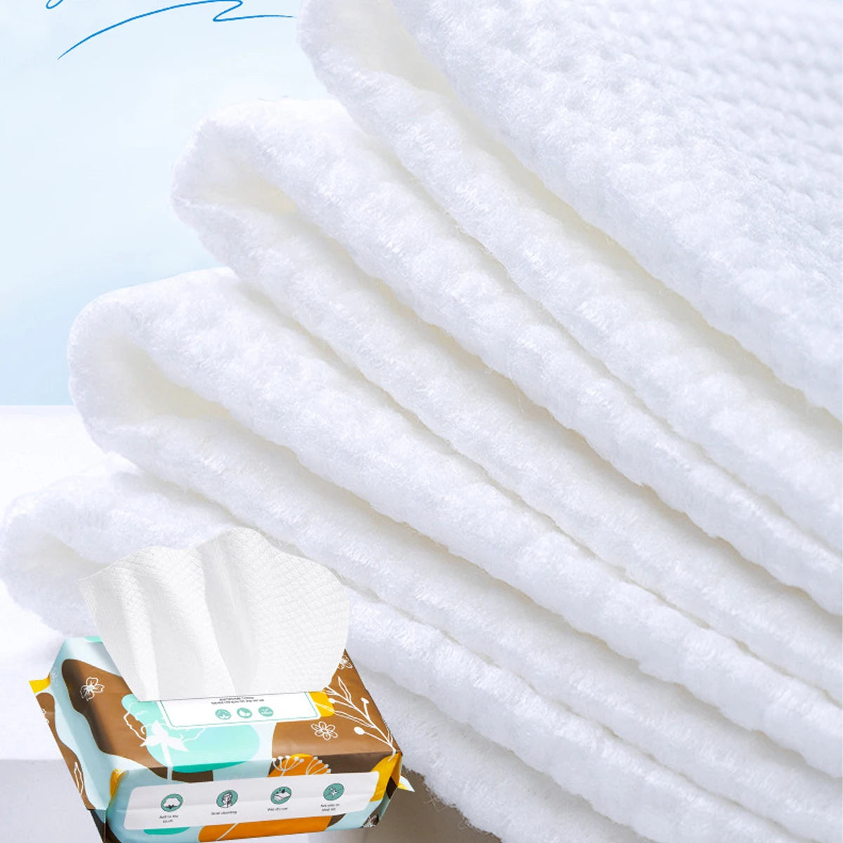 50-Ply Cotton Face Wipes Skin Care Daily Makeup Remover Facial Qme
