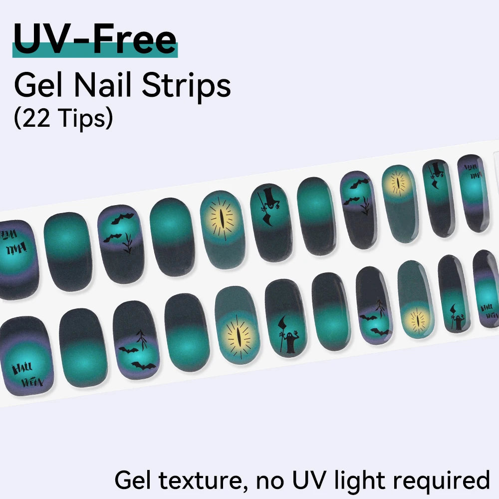 22Tips Sparkling Leopard Pattern Full Cover Nail Stickers French Qme BSA-0057