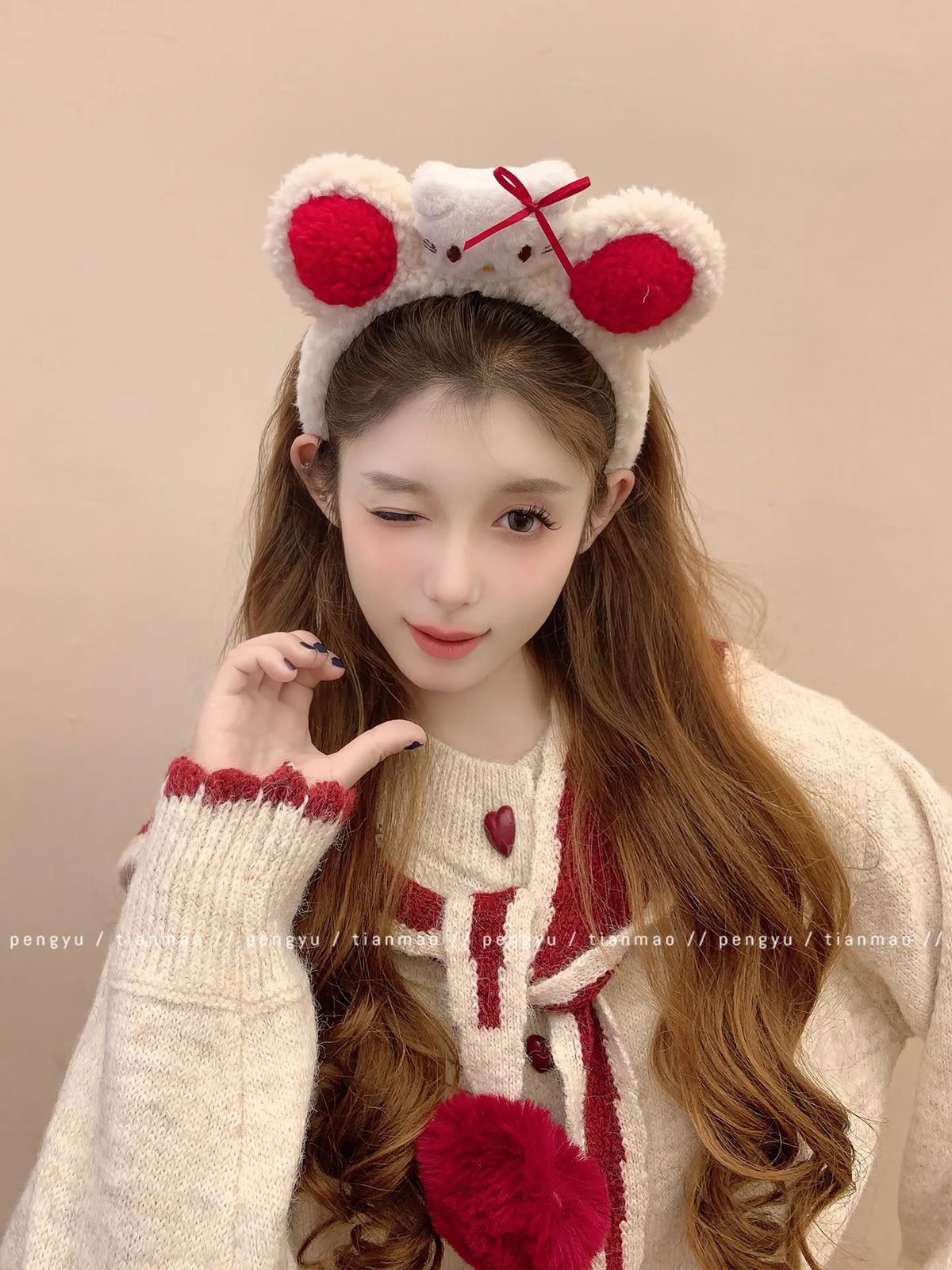 Hello Kitty Sweet Cartoon Headband Cute Bow Versatile Hair Accessory Qme 1