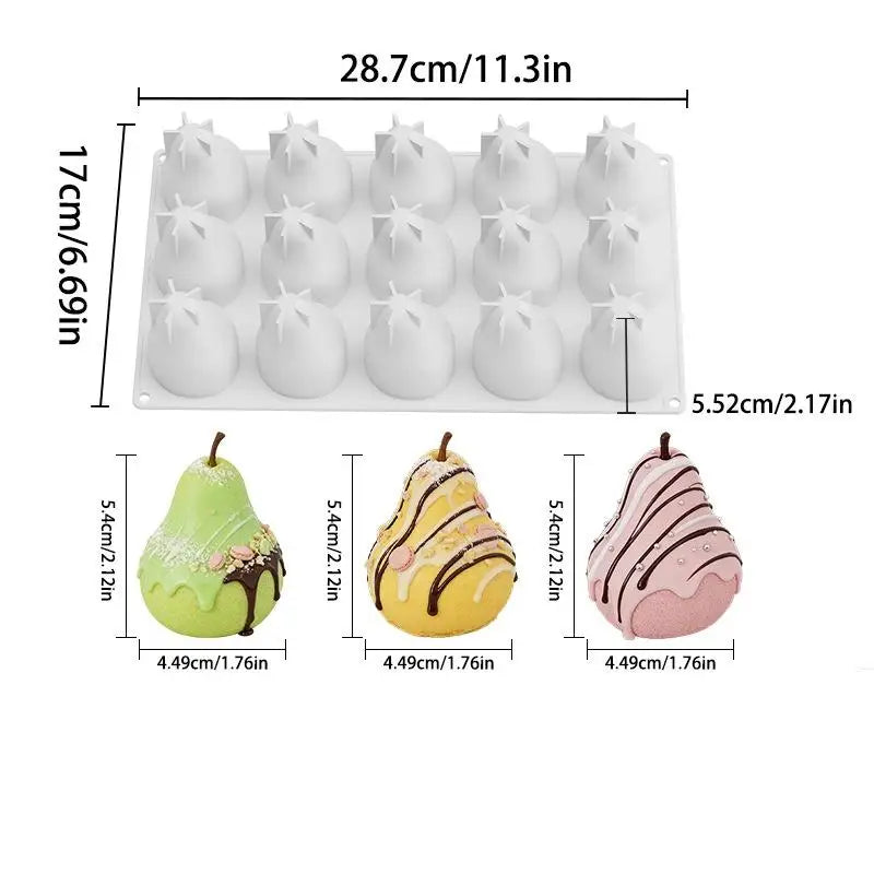 Mango Pear French Mousse Cake Baking Mold Fruit Shaped Dessert Qme A4