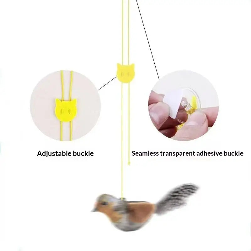 1/2/3PCS Cat Toys Self-Entertainment And Relaxation Swing Toys Cat Teasing Sticks Bite-Resistant Realistic Bird Pet Toys Cats Qme
