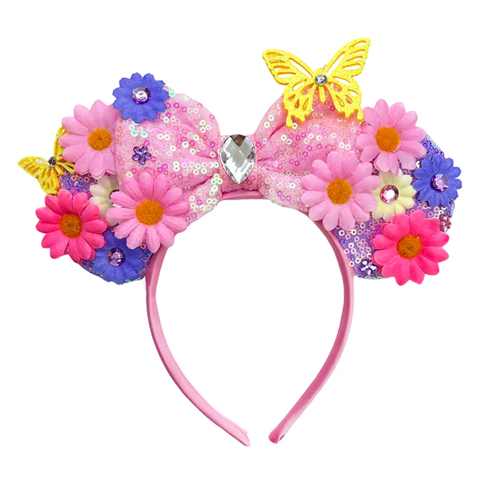 New Hot Sale Trendy Summer Sequins Mouse Ears Hairband Glitter Hair Bows Lightning Headband Girls Kids Hair Accessories Qme Headband 6