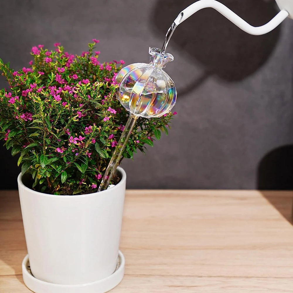2PCS Pomegranate Flower Watering Machine Glass Creative Modeling Watering Machine Pot Lazy Watering Machine Qme